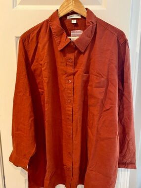 NWT Coldwater Creek Linen Blend Big Shirt